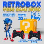 Video Game Luminaria Retro Box com jogos 02 controle sem fio
